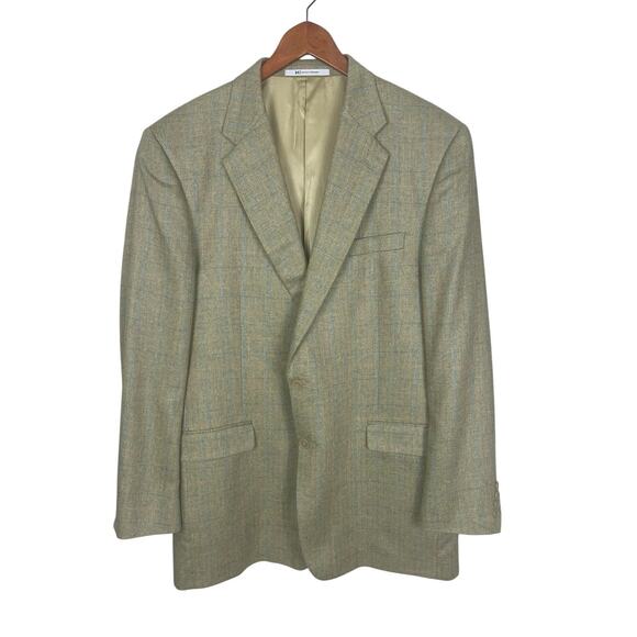 Hickey Freeman Other - Hickey Freeman Ltd 100% Silk Plaid Chevron Two Button Sport Coat Men's 44 Long